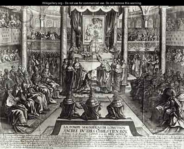 Anointing of Louis XIV 1638-1715 at Reims on 7th June 1654 - Francois Roger de Gaignieres
