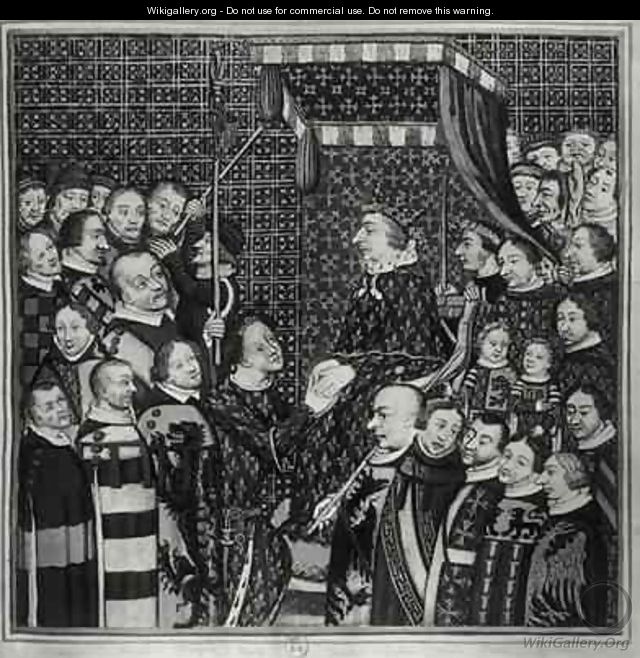 Louis II Count of Clement paying homage to Charles V - Francois Roger de Gaignieres