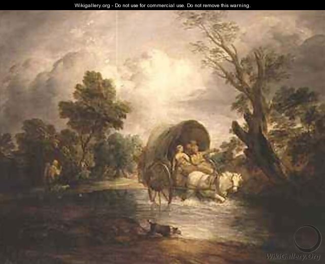 A Country Cart crossing a Ford - Thomas Gainsborough