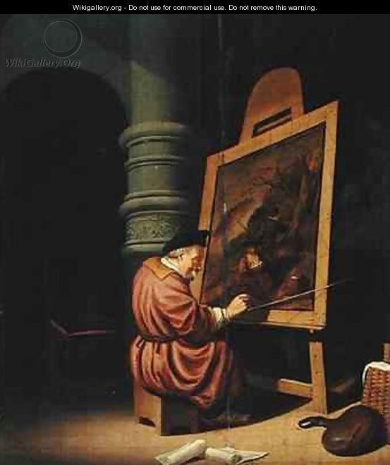 Interior of a Studio or A Painter in his Studio - Adriaen van Gaesbeeck