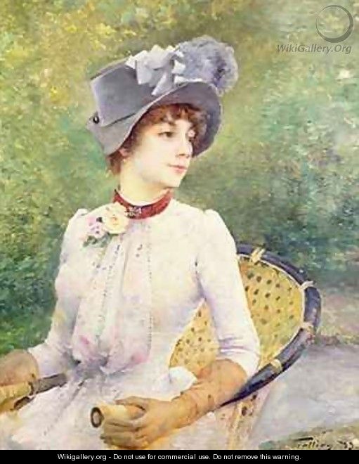 Lady in a Grey Felt Hat - Octave Gallian