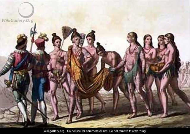 Caciche Ruler accompanied by his Wives - Gallo Gallina