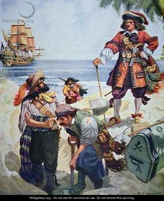 Pirate Chief burying treasure - R.J. Gallant