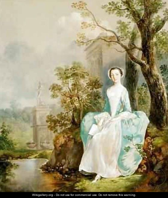Girl with a Book Seated in a Park - Thomas Gainsborough