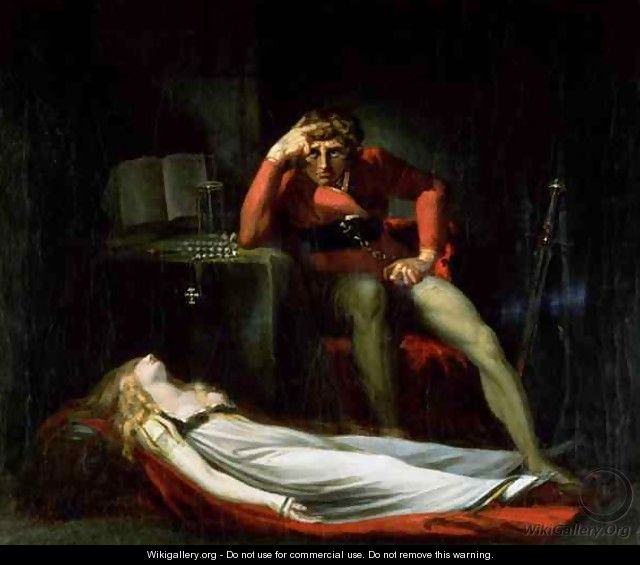 The Italian Court or Ezzelier Count of Ravenna musing over the body of Meduna slain by him for infidelity during his absence in the Holy Land - Johann Henry Fuseli