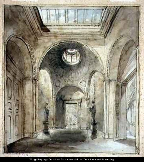 The anteroom of Sir Francis Chantreys sculpture gallery in 30 Belgrave Place - Joseph Michael Gandy