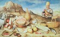 Still Life with Peasant and Hens - Giovanna Garzoni