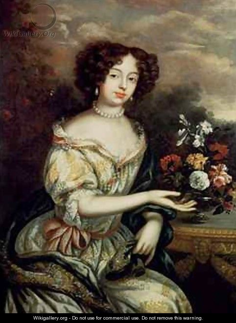 Portrait of Louise Renee Kerouaille Duchess of Portsmouth and Aubigny 1649-1734 mistress of Charles II - Henri Gascard