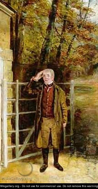Portrait Sketch of William Wright Gatekeeper at Bramham Park Yorkshire - George Garrard