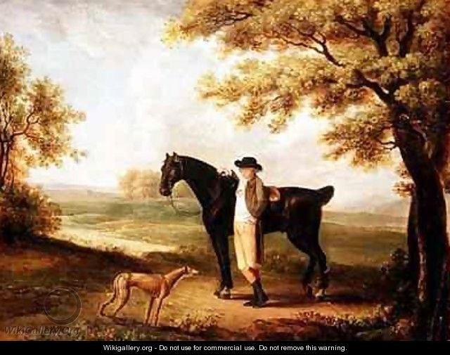 Horse rider and whippet - George Garrard