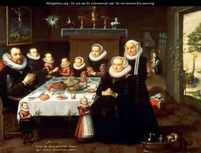 A Portrait of a Family saying Grace Before a Meal - Gortzius Geldorp