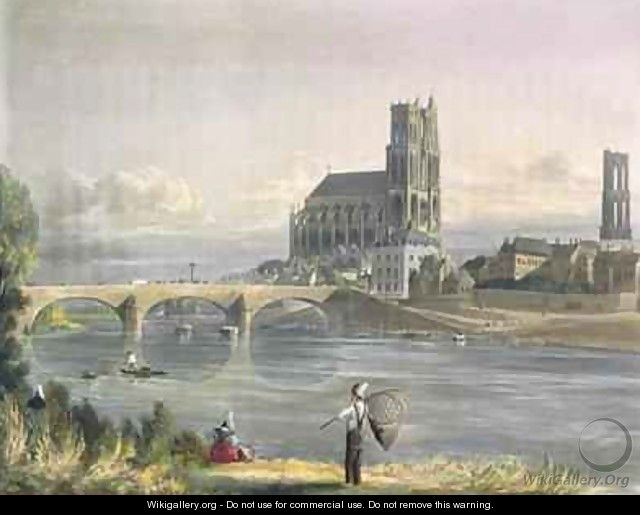 View of Mantes - (after) Gendall, John