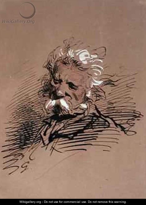 Head of an Old Man - Paul Gavarni