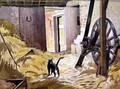A Barn with cat and agricultural machinery - William Gaydon