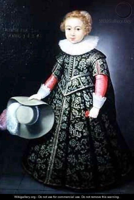 Portrait of a small boy aged two and a half - Wybrand Simonsz. de Geest