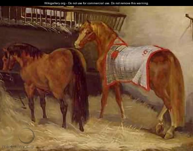 Horses in the Stables - Theodore Gericault
