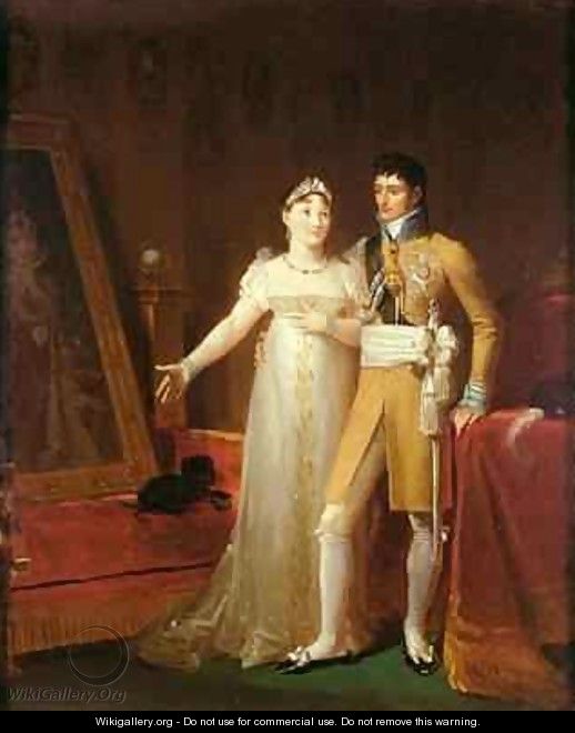 Portrait of Jerome Bonaparte 1784-1860 and his wife Catherine 1783-1835 of Wurtemberg - Baron Francois Gerard