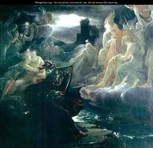 Ossian Conjuring up the Spirits on the Banks of the River Lora with the Sound of his Harp - Baron Francois Gerard