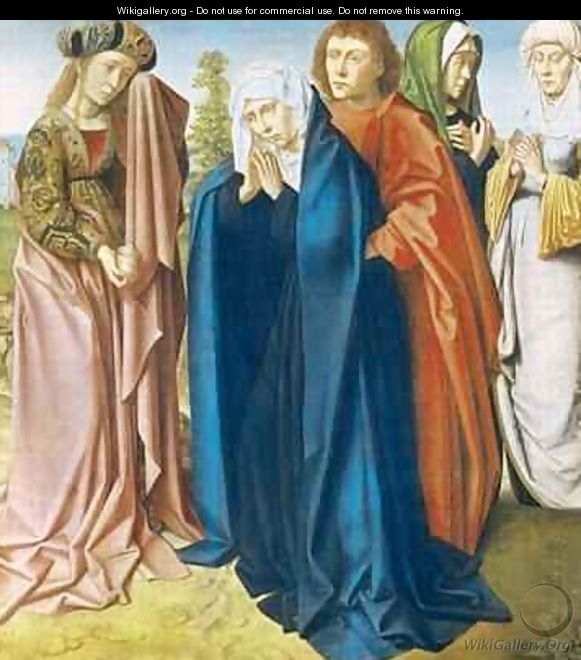 The Virgin Mary with St John the Evangelist and the Holy Women right wing from the Triptych of the Crucifixion - Gerard David
