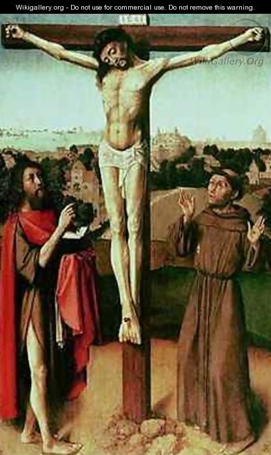 Christ on the Cross between St John and St Francis 2 - Gerard David