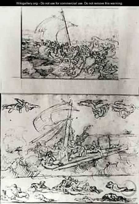 Two sketches for The Raft of the Medusa - Theodore Gericault
