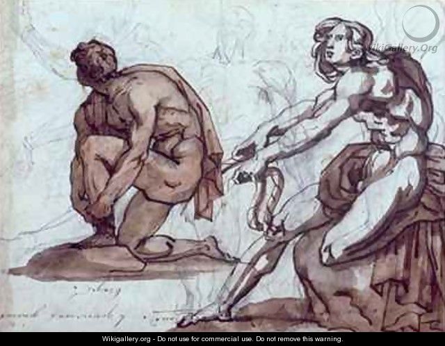Two nude figures - Theodore Gericault