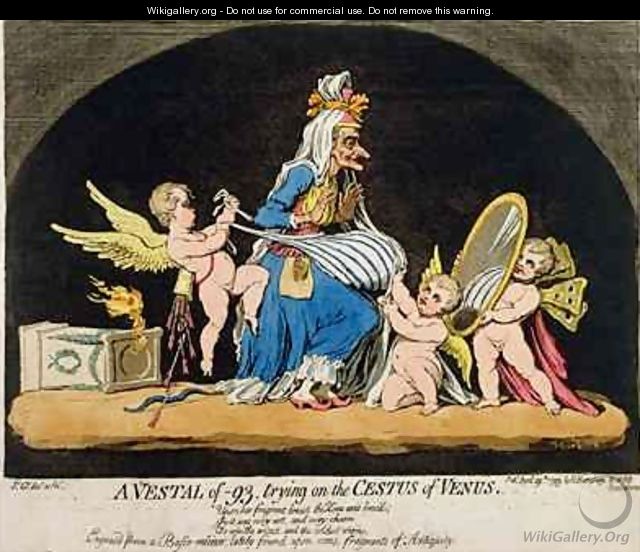 A Vestal of 93 trying on the Cestus of Venus - James Gillray