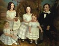 Portrait of a boy and his four sisters - John A. Giles