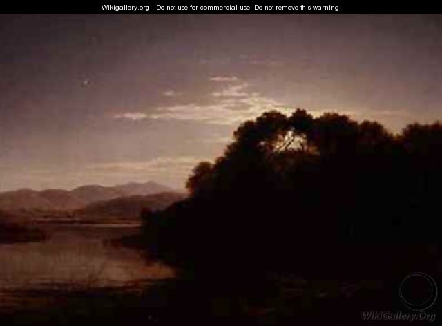 Moonrise on the bank of a loch - Arthur Gilbert