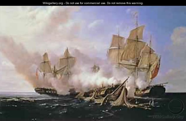 Battle Between the Frigate Pomone and the English Frigates Alcestis and Active - Pierre Julien Gilbert