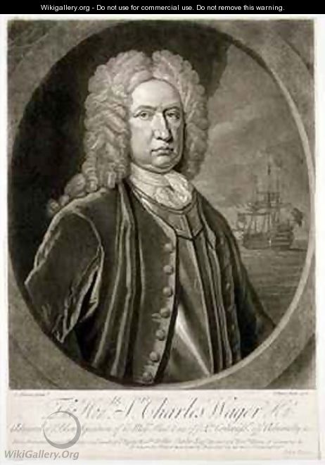 Portrait of Sir Charles Wager 1666-1743 Admiral of the Blue Squadron - Thomas Gibson