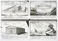 Views of four Classical Buildings The Temple of Olympian Zeus the Theatre of Dionysus in Athens the Temple of Athena in Athens and a Temple in Corinth - (after) Fischer von Erlach, Johann Bernhard