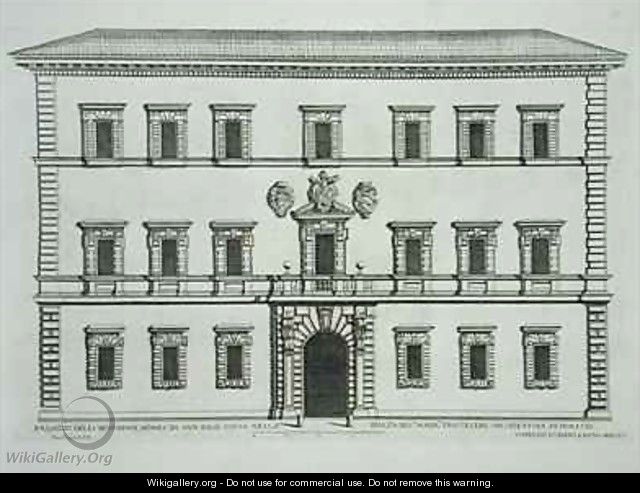 Palazzo of the Reverend monks of San Paolo Posto Piazza Santa Maria Trastevere Rome - Pietro or Falda, G.B. Ferrerio