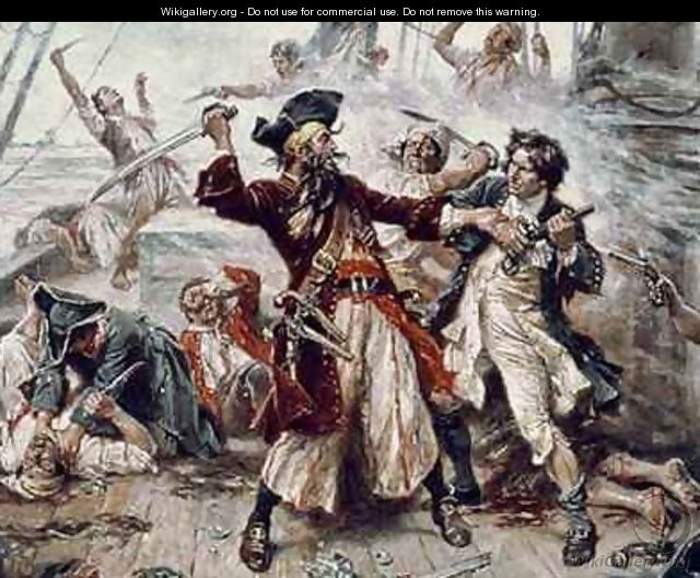 The Capture of the Pirate Blackbeard 2 - Jean-Leon Gerome Ferris