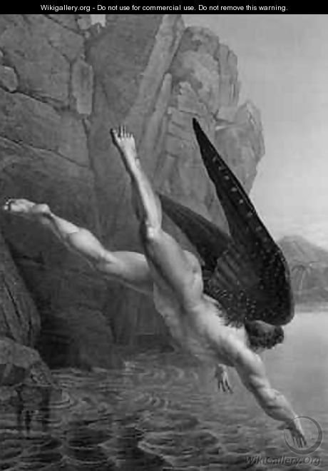 Satan plunges into the River Styx - (after) Flatters, Richard Edmond