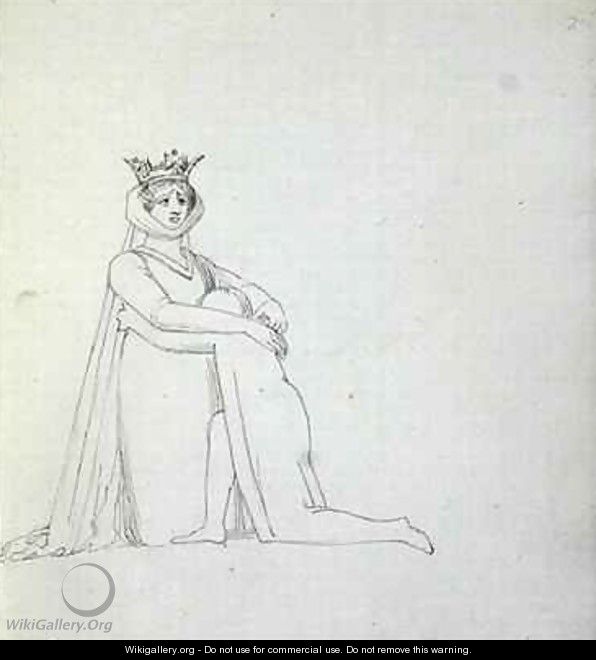 Drawing of Mrs Siddons as Constance - John Flaxman