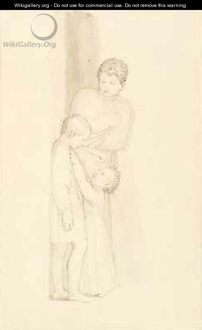 A Woman standing behind a Small Child - John Flaxman