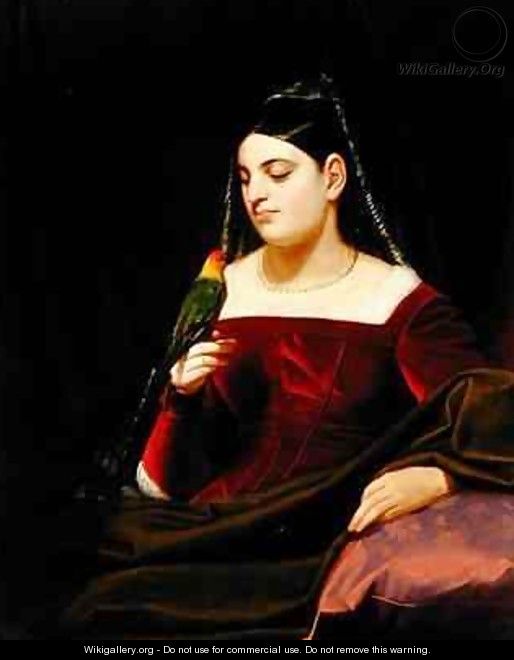 Lady and Parrot - George Whiting Flagg