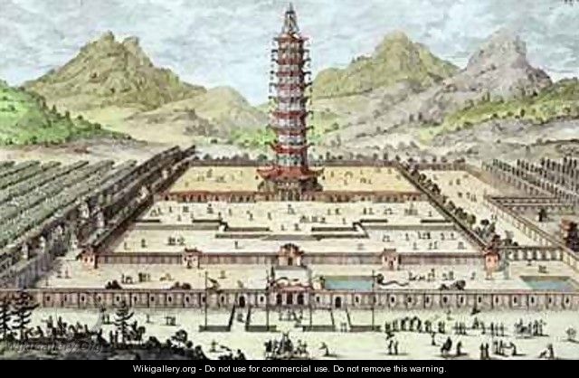 The Porcelain Tower of Nanking - (after) Fischer von Erlach, Johann Bernhard