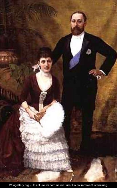 King Edward VII 1841-1910 and his wife Queen Alexandra 1844-1925 - R. Forester