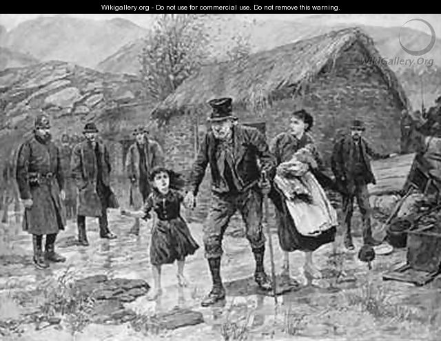 Scene at an Irish Eviction in County Kerry - Amedee Forestier