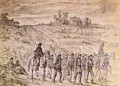 The Battle of Gettysburg Prisoners Belonging to General Langstreets Corps Captured by Union Troops Marching to the Rear Under Guard - Edwin Forbes