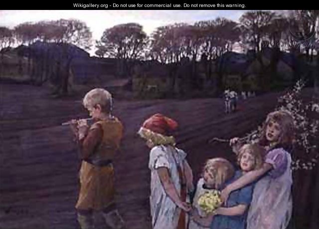 The Pied Piper an Allegory of Spring - Elizabeth Stanhope Forbes