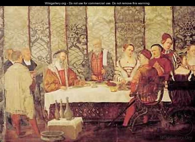 Banquet Given by Bartolomeo Colleoni 1400-75 for Christian I 1426-81 of Denmark - Marcello Fogolino