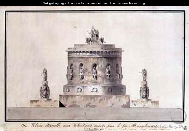 Design for a Funerary Monument - (after) Fontaine, Pierre Francois Leonard