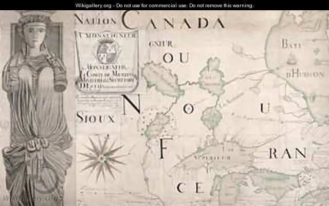 Map of Nouvelle France Canada - Fonville