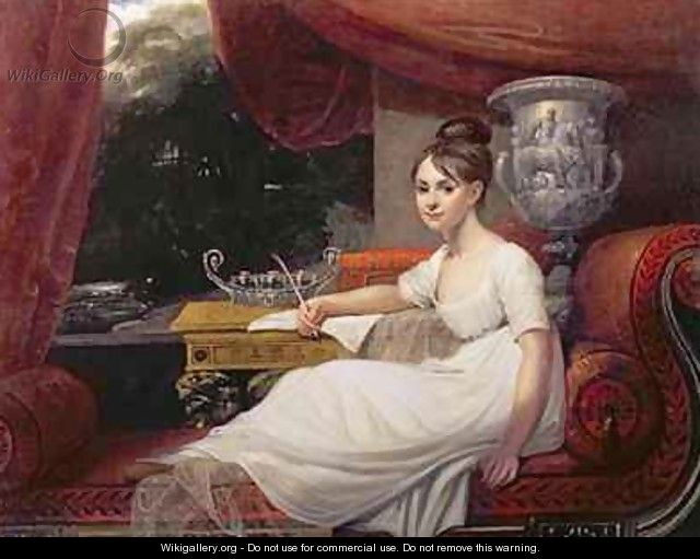 Portrait of Eleanor Anne Porden on a chaise longue - Mary Ann Flaxman