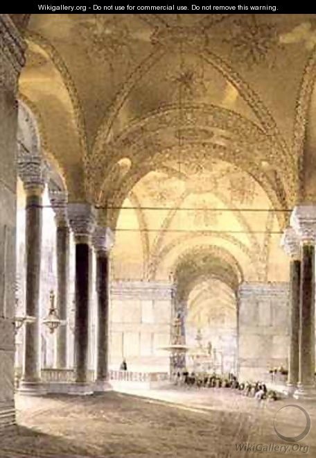Haghia Sophia plate 7 entrance to the nave - (after) Fossati, Gaspard