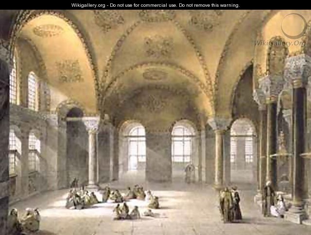 Haghia Sophia plate 12 the Meme Gallery in the south west corner - (after) Fossati, Gaspard