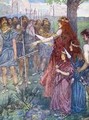 Will you follow me men Boadicea spiriting her men to fight her daughters beside her - A.S. Forrest